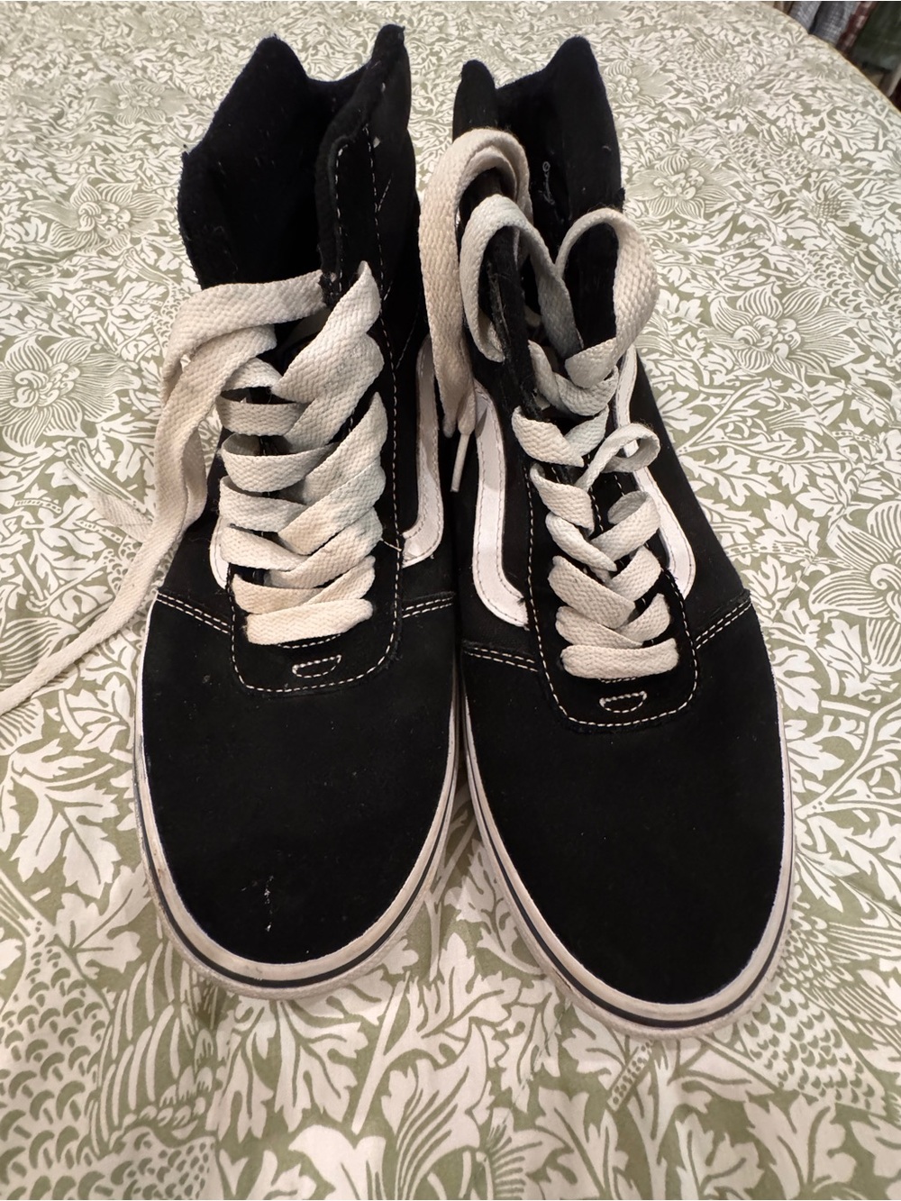 Vans Black and White High-Top Skate Sneakers